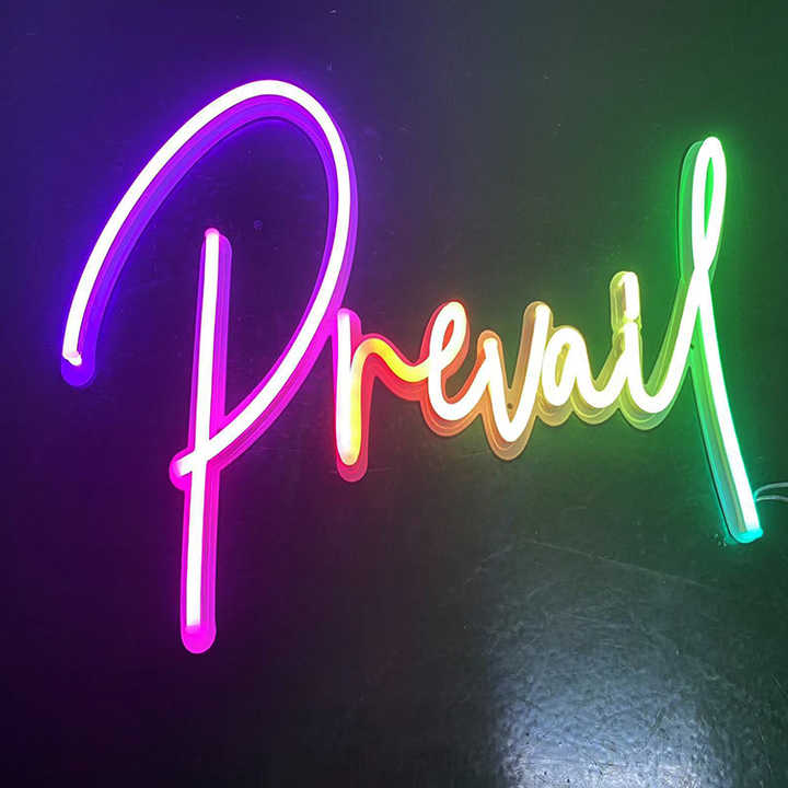 Flexible Base Plate Can Be Customized with Any Fonts Smart Neon Lights Are Suitable for Curved or Irregular Wall Installation