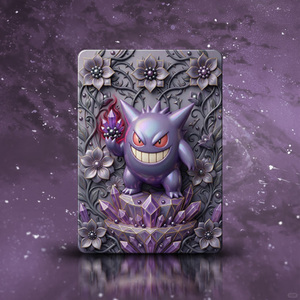 Vente en gros d'accessoires de cartes en métal 3D en relief sur le thème de l'anime japonais Pokémon, cartes à collectionner de mascotte, non TCG, collection d'anime, boîtes mystères - Product Image 1
