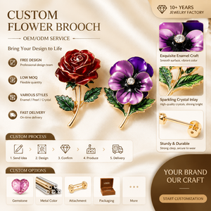 Lot de broches 3D en émail souple plaqué or, thème floral personnalisé, style rétro, pour décoration de vêtements et cadeaux - Product Image 5