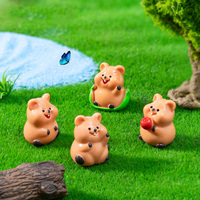 Figurines de kangourou en résine Mini résine en vrac artisanat animaux ornements pour fée jardin Miniature maison de poupée accessoires cacher décor