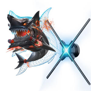 Ventilateur holographique 3D, <span class=keywords><strong>projecteur</strong></span> holographique, ventilateur LED holographique 3D pour affichage publicitaire, certificat papier avec hologramme - Product Image 1