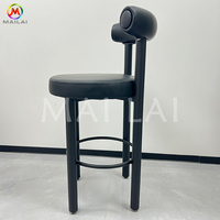 Tabourets de bar au design moderne avec pieds en fer et assise en PU pour usage domestique et commercial, chaises hautes durables