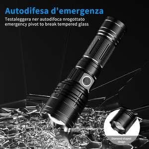 Linterna Táctica LED de Aluminio, Recargable, con Zoom, Súper Brillante, 10000 Lúmenes, Resistente al Agua IP65, Venta al Por Mayor - Product Image 3