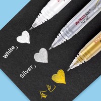 Stylo de dessin anime pour croquis à la main, idéal pour les esquisses artistiques, peinture de contour, surligneur haute capacité tricolore or, argent, blanc