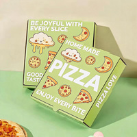Boîte d'emballage pour pizza en carton ondulé blanc, logo personnalisé imprimé, boîte à emporter pour pizza croustillante