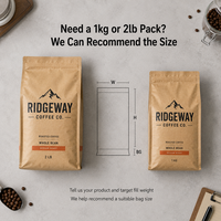 Kantong Kopi Flat Bottom Kapasitas Besar 1kg 2lb dengan Katup dan Resleting untuk Biji Kopi Panggang dan Pengecer Grosir