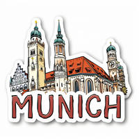 Aimant de réfrigérateur en résine de Munich 3d personnalisé de qualité supérieure OEM et aimant de réfrigérateur Souvenir touristique