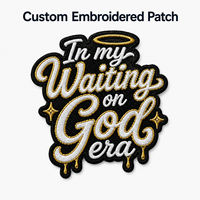 Patchs thermocollants inspirants pour vêtements, à thème religieux Jésus, patchs brodés personnalisés à coudre, grand badge brodé « Dieu est bon »
