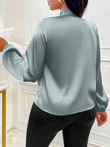 Camisa de Satén para Mujer 2026 con Lazo y Mangas Largas, Blusa de Chifón con Lazo, Elegante Camisa de Oficina para Dama - Product Image 6