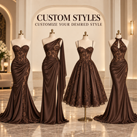 Robe de soirée personnalisée pour femme, en satin, avec corsage en dentelle florale, drapé froncé, bretelles spaghetti et fente haute, pour occasions formelles
