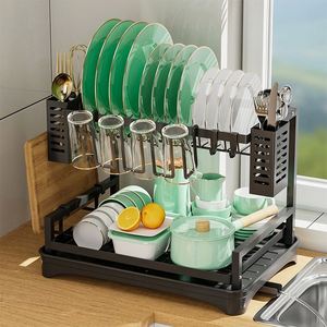 <b>Kitchen</b> Shelf Rack Drying Drain Stainless Steel Over the Sink Dish Drying <b>Storage</b> Rack 2 Tier Dish Rack for <b>Kitchen</b> - Product Image 5