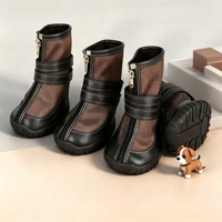 Bottes de chien professionnelles en gros pour l'extérieur, robustes, antidérapantes, avec semelle en caoutchouc, chaussures imperméables pour animaux de compagnie, bottines de randonnée pour grands chiens