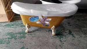 <span class=keywords><strong>Baignoire</strong></span> italienne autoportante ovale en acrylique avec contour en mosaïque, petite <span class=keywords><strong>baignoire</strong></span> en acrylique - Product Image 5