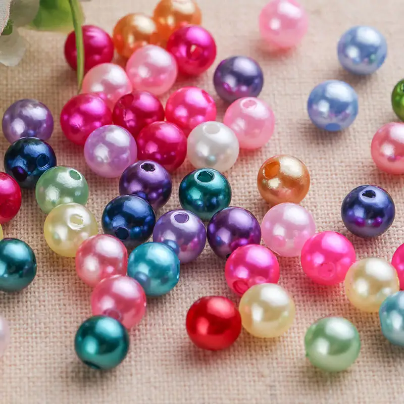 JC Crystal Großhandel Bunte 6-10mm ABS Perlen Perlen mit Loch Luxus Zubehör Lose Perlen für Schmuck herstellung Perlen
