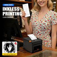Pemotong Otomatis Antarmuka USB LAN BT Resolusi 203dpi Printer Thermal POS 80mm untuk Restoran Pusat Perbelanjaan
