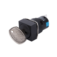 Boutons électroniques industriels à LED lumineux, à encastrer, bleus, à tête plate, avec anneau extérieur en alliage d'argent, indice de protection IP67, 30 mm, 1NO1NC, 5A