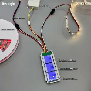 RGB DC 12V 5A 60W Desempañador Pad Espejo Led Módulo de sensor táctil Atenuación continua Interruptor de control de tres botones