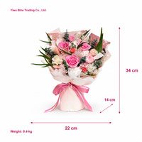 Kotak Hadiah Hari Ibu Romantis Alami Buatan Tangan BH Buket Besar Mawar Pink Awet Siap Diberikan & Mewah