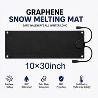 Tapis chauffants pour la fonte de la neige sur les escaliers, 10" x 30", en graphène, pour extérieur, avec prise, antidérapants en caoutchouc, 3 vitesses