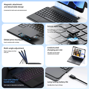 Custodia con Tastiera RGB Retroilluminata per <span class=keywords><strong>Huawei</strong></span> <span class=keywords><strong>MatePad</strong></span> <span class=keywords><strong>11</strong></span>" con Touchpad, Rotazione a 360 Gradi, Wireless, Vendita all'Ingrosso del Produttore - Product Image 2