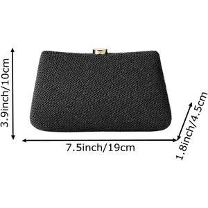 Bolso de mano Daffgui para mujer con patrón de ratán, elegante bolso de noche para boda, cartera con cadena desmontable para uso diario y festivales - Product Image 5