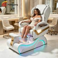 Chaise de pédicure de spa avec fonction de massage réglable, matériau en fibre de verre, pompe de drainage automatique pour utilisation en salon de manucure