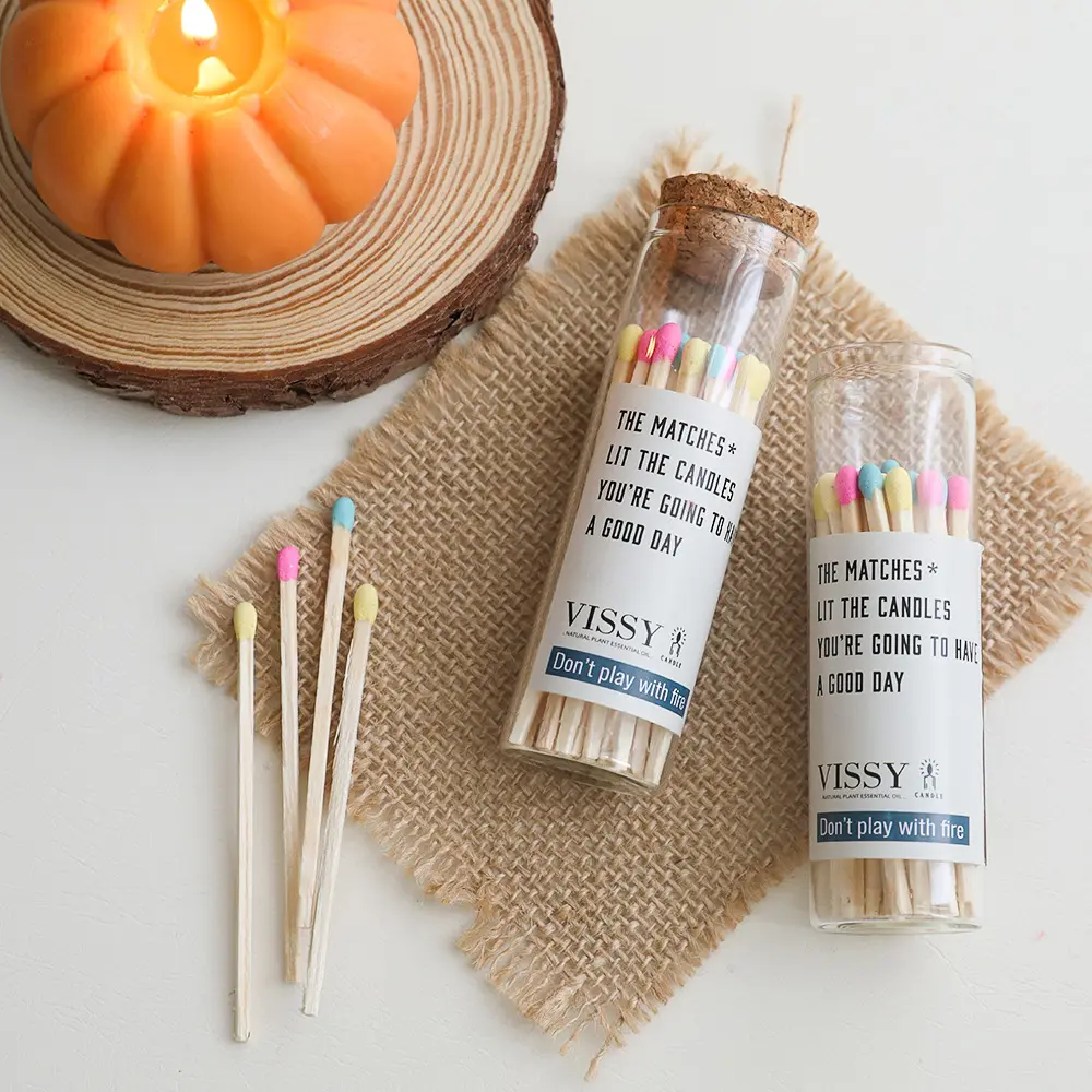 Romantic multi-coloraromatherapy candle bottled match cross-border gift long handle colorful old-fashioned bottled match