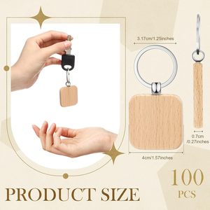 Porte-clés en bois personnalisé <span class=keywords><strong>à</strong></span> faire soi-même, gravure au laser, logo en métal, porte-clés en bois, vente en gros, promotion bon marché, cadeau pour l'artisanat, porte-clés Llavero - Product Image 4