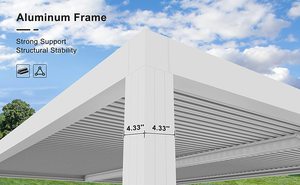 Pérgola de Aluminio con Techo de Láminas Motorizado Impermeable para Exteriores, Personalizada OEM - Product Image 4