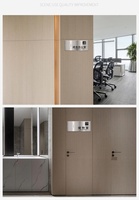 Letrero de Puerta de Oficina Personalizado en Acero Inoxidable Cepillado, Placa de Identificación Metálica Grabada con Nombre de Departamento o Baño de la Empresa