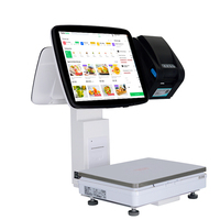 Balance tactile POS Zhong Ji TS3 15 pouces avec caméra IA, capacité de pesée de 15 kg et imprimante 58 mm intégrée