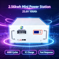 Batterie LiFePO4 à montage en rack de conception avancée 25,6V 100Ah 2,56kWh, avec écran LCD et BMS intégrés, modulaire, plus de 6000 cycles de vie pour l'énergie solaire