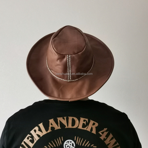 Mới đến thanh lịch thời trang dành cho người lớn cao bồi Hat Unisex hat hợp thời trang dễ dàng phù hợp với da chính hãng Da Bò lái xe săn bắn mũ cao bồi - Product Image 3