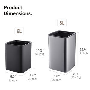 مكتب فاخر مخصص داخلي صندوق قمامة فندق تجاري معدني مطبخ من الفولاذ المقاوم للصدأ مفتوح من الأعلى - Product Image 6