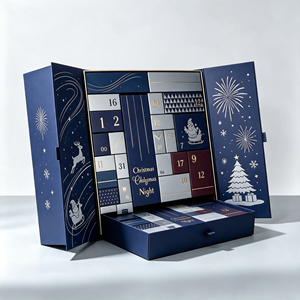 <b>Christmas</b> Advent Calendar Paper <b>Box</b> Foldable Gift Packaging Drawer Storage <b>Box</b> Holiday Retail Display - Product Image 2