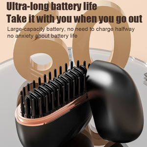 Pettine Lisciante Portatile a Riscaldamento Rapido per Viaggi, Mini Spazzola Elettrica Senza Fili per Acconciature con Custodia - Product Image 3