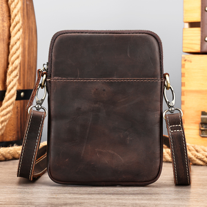 Borsa a <span class=keywords><strong>Tracolla</strong></span> in Pelle Crazy Horse per <span class=keywords><strong>Uomo</strong></span>, Borsa a Mano in Vera Pelle, Grande Capacità, Borsa a Spalla per <span class=keywords><strong>Uomo</strong></span> - Product Image 4