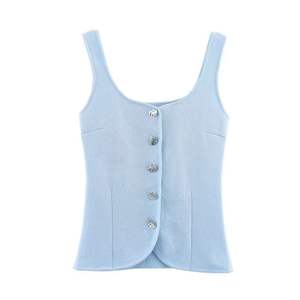 Nuevo Top de Moda con Tirantes y Cuello Redondo, Estilo Retro Casual, Chaleco Elegante sin Mangas - Product Image 3