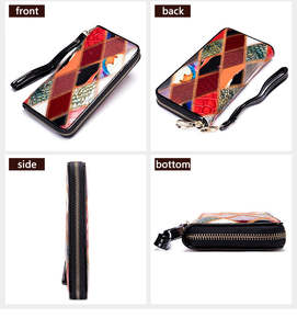 Female Patchwork <b>Wallet</b> Leather Long Money Clip <b>Wallets</b> for <b>Ladies</b> <b>Card</b> <b>Holder</b> RFID <b>Wallet</b> Women's Purses - Product Image 3