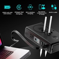 Batterie externe portable avec batterie semi-solide, charge magnétique, 20000mAh, chargeur rapide GaN 65W pour ordinateur portable, alimentation portable
