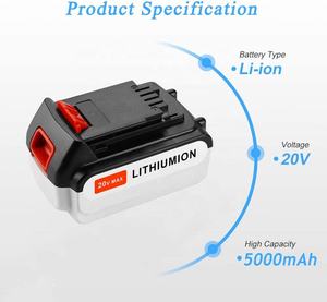 Pour <span class=keywords><strong>Black</strong></span> <span class=keywords><strong>et</strong></span> Deckers LBXR20 18V 20V 6.0Ah batterie lithium-ion perceuses sans fil <span class=keywords><strong>outils</strong></span> électriques LB20 LBX20 - Product Image 3