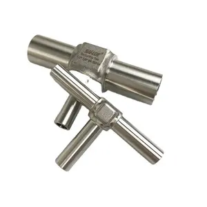 NAI-LOK Stainless Steel 316L T Type Butt Welded Long Tee Pipe Elbow Coupling Union Connector Fitting for High Purity Gas