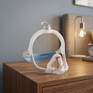 Masque nasal en silicone P30i pour CPAP avec tube de fixation sur le dessus de la tête pour une liberté de mouvement pendant le sommeil - Product Image 2