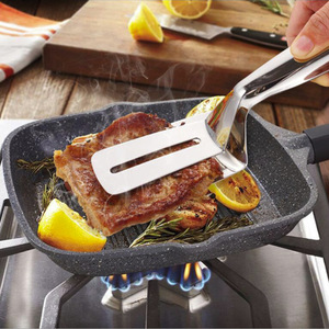 Stainless Steel Frying Tongs Heavy Duty For Steak Fish Barbecue Kitchen Utensil - Product Image 1