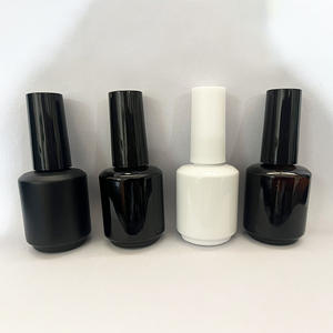 Botella de Vidrio de Lujo para Esmalte de <span class=keywords><strong>Uñas</strong></span> Vacía de 15 ml, Botella de Vidrio Negra para Aceite de Cutícula, Botella de Vidrio Transparente para Esmalte de <span class=keywords><strong>Uñas</strong></span> con Pincel de Abanico Redondo - Product Image 6