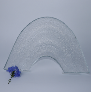 Panneau décoratif moderne en verre dépoli, forme courbe, structure solide, haute transmission lumineuse, décoration autoportante - Product Image 1
