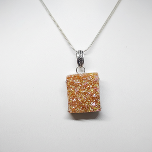 Hecho a mano cristal Natural amarillo ágata Druzy colgantes collar pulido cuarzo piedra preciosa Feng Shui estilo venta al por mayor amor estilo - Product Image 2