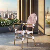 Mobilier de jardin extérieur en aluminium patio style français chaise en rotin pe chaise bistro paris