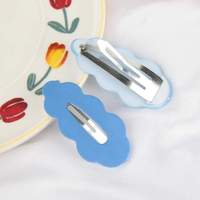 Barrettes à cheveux antidérapantes en forme de nuage couleur bonbon pour petite fille, accessoires capillaires avec logo personnalisé sur carte arrière