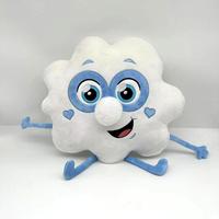 Kawaii Wolken-Gesicht Plüschpuppe Weiches Stofftier mit Rosa Augen Maßgefertigte Plüschpuppe Geringe Mindestbestellmenge Kinderspielzeug-Hersteller